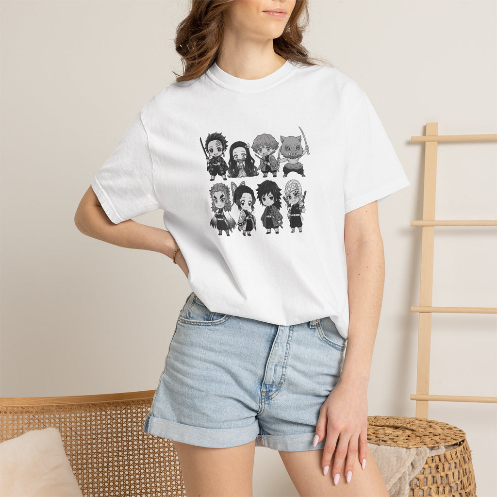 Chibi Medieval Fantasy Heroes T-Shirt | Cute Knight Mage Rogue Barbarian