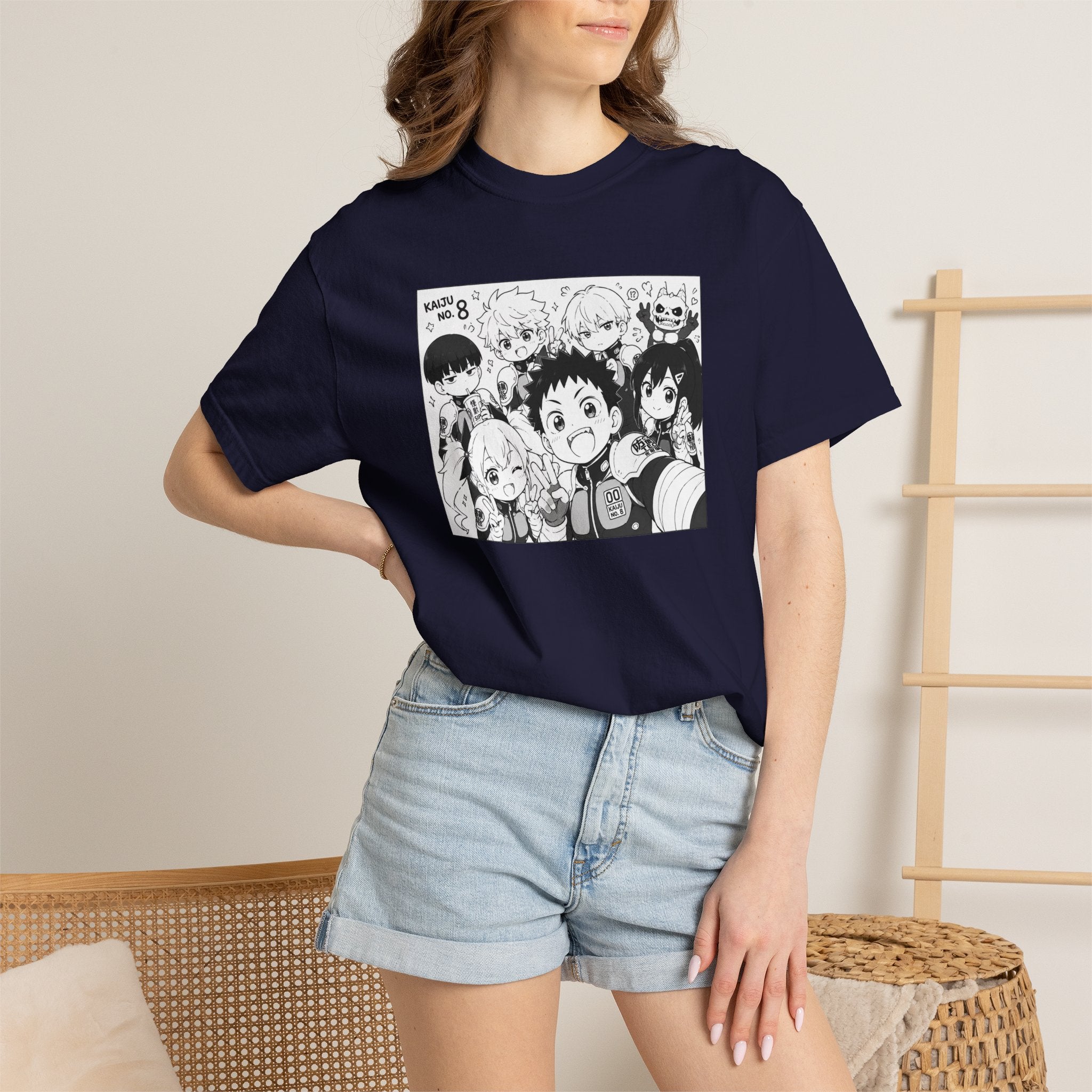 Anime Chibi Characters T-shirt | Black White Manga Panel Tee