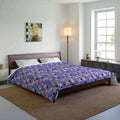 Abstract Rainbow Hearts Comforter | Purple Floral Pattern Bedding