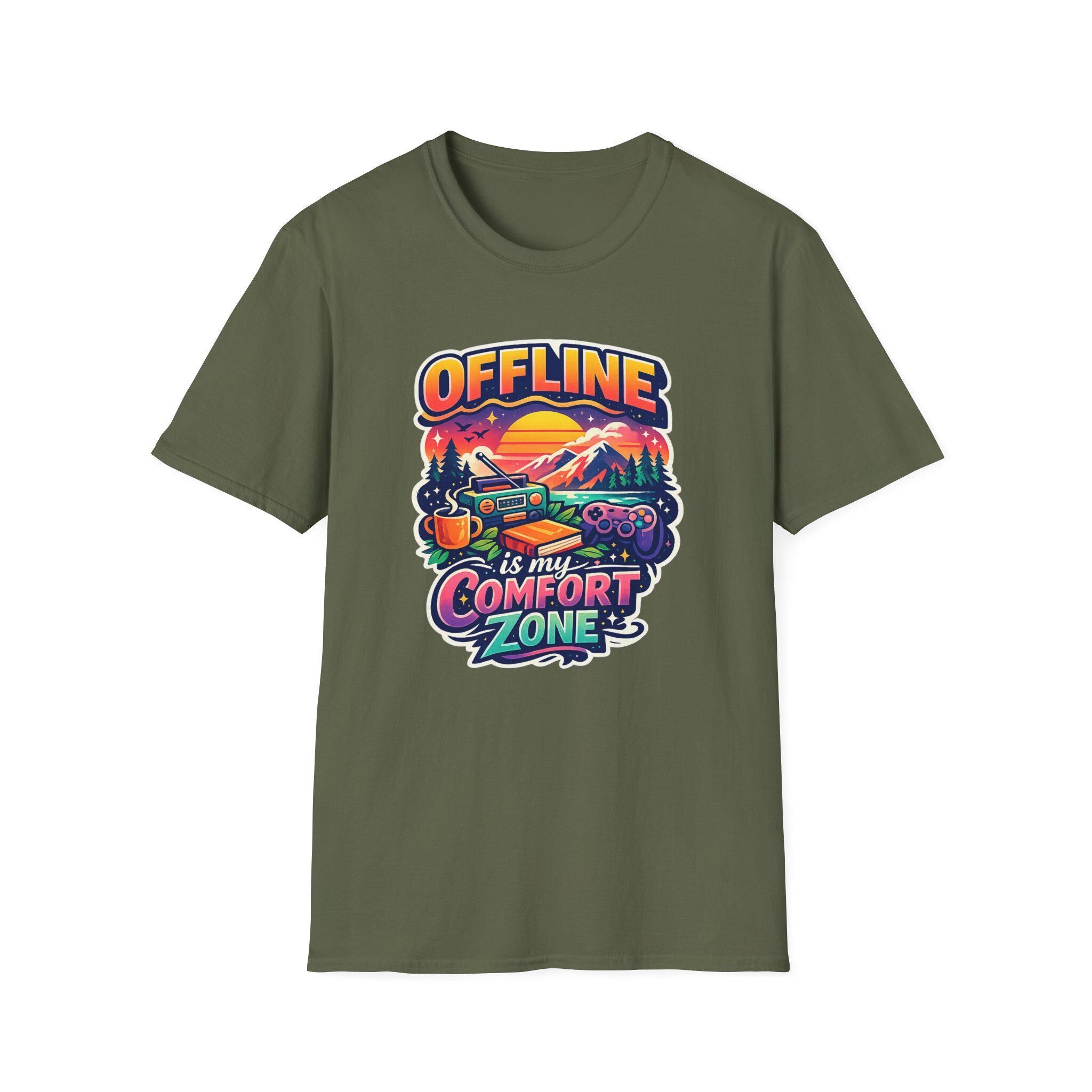 Offline Is My Comfort Zone T-Shirt | Retro Mountain Adventure