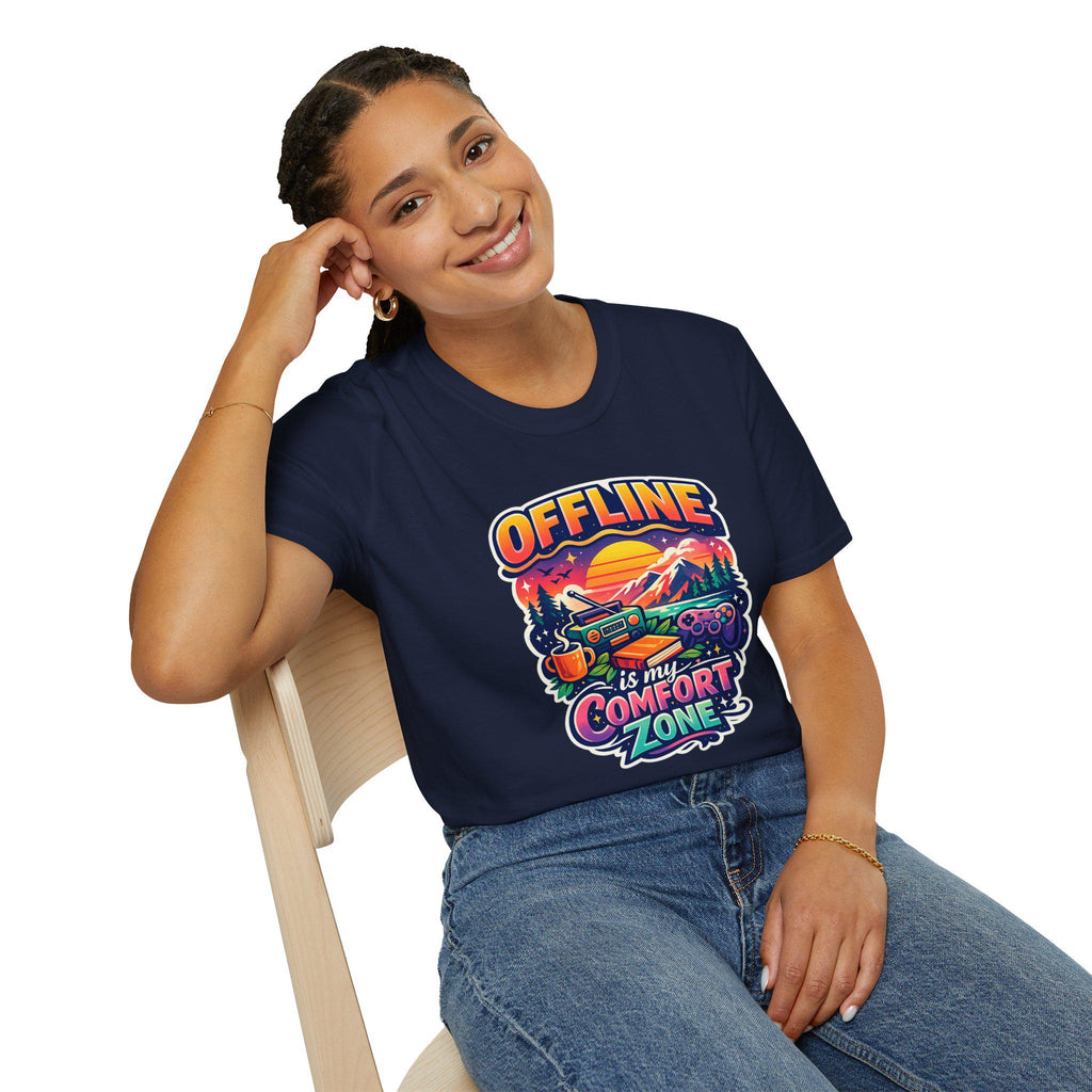 Offline Is My Comfort Zone T-Shirt | Retro Mountain Adventure