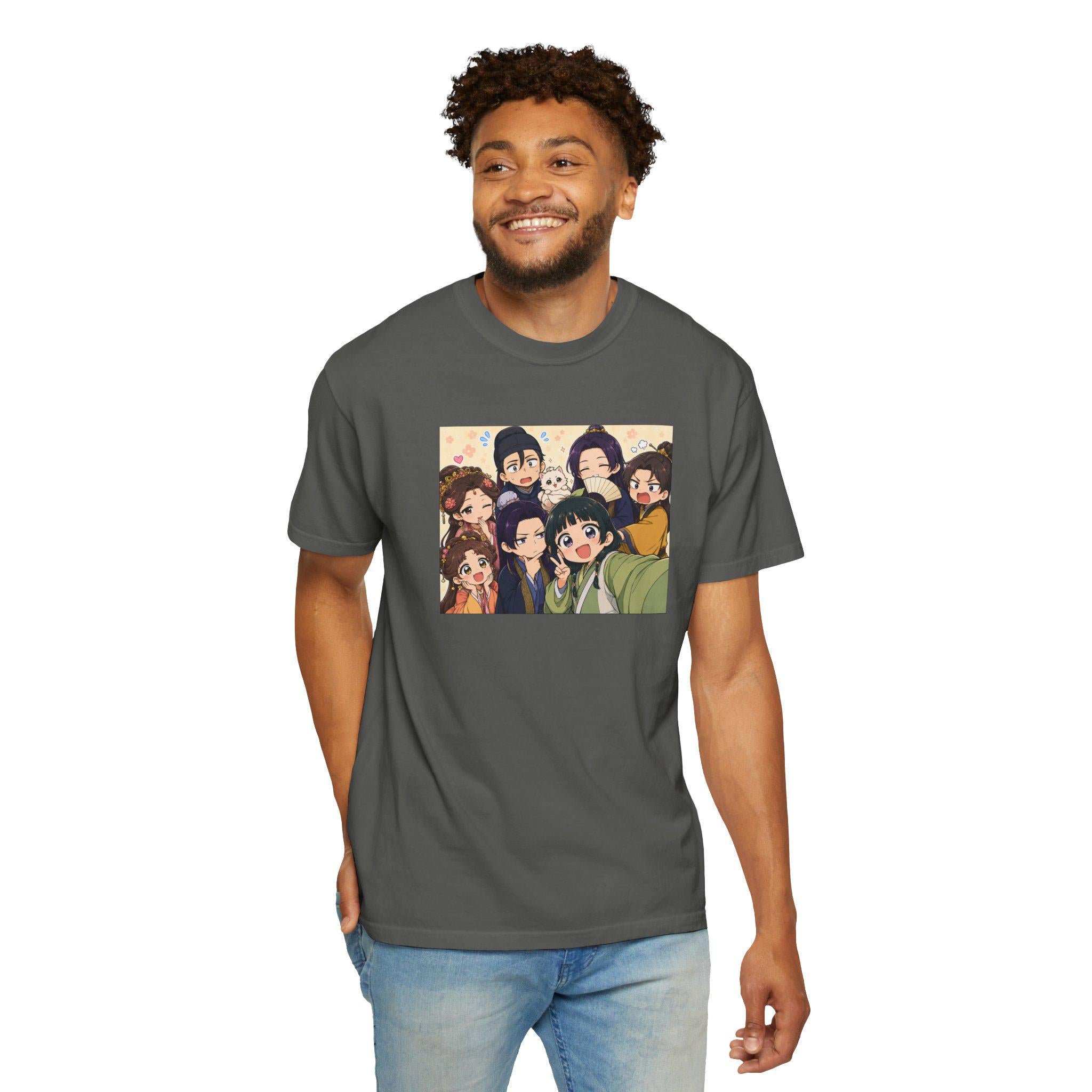 Anime Friends Group Illustration T-Shirt | Garment-Dyed Comfort Colors Tee