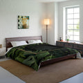 Psalms 23 Tropical Palm Leaves Comforter | Green Botanical Bedspread