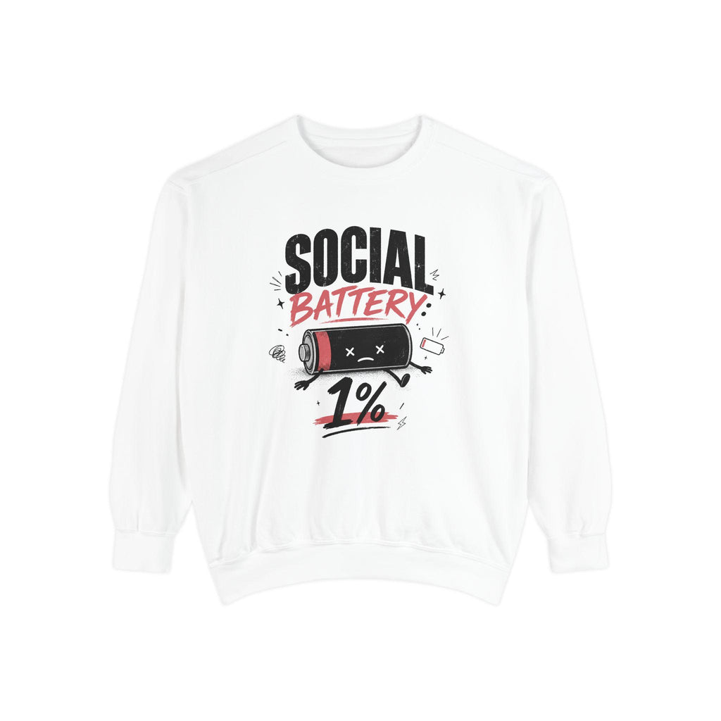 Social Battery 1% Sweatshirt | Low Energy Graphic Crewneck