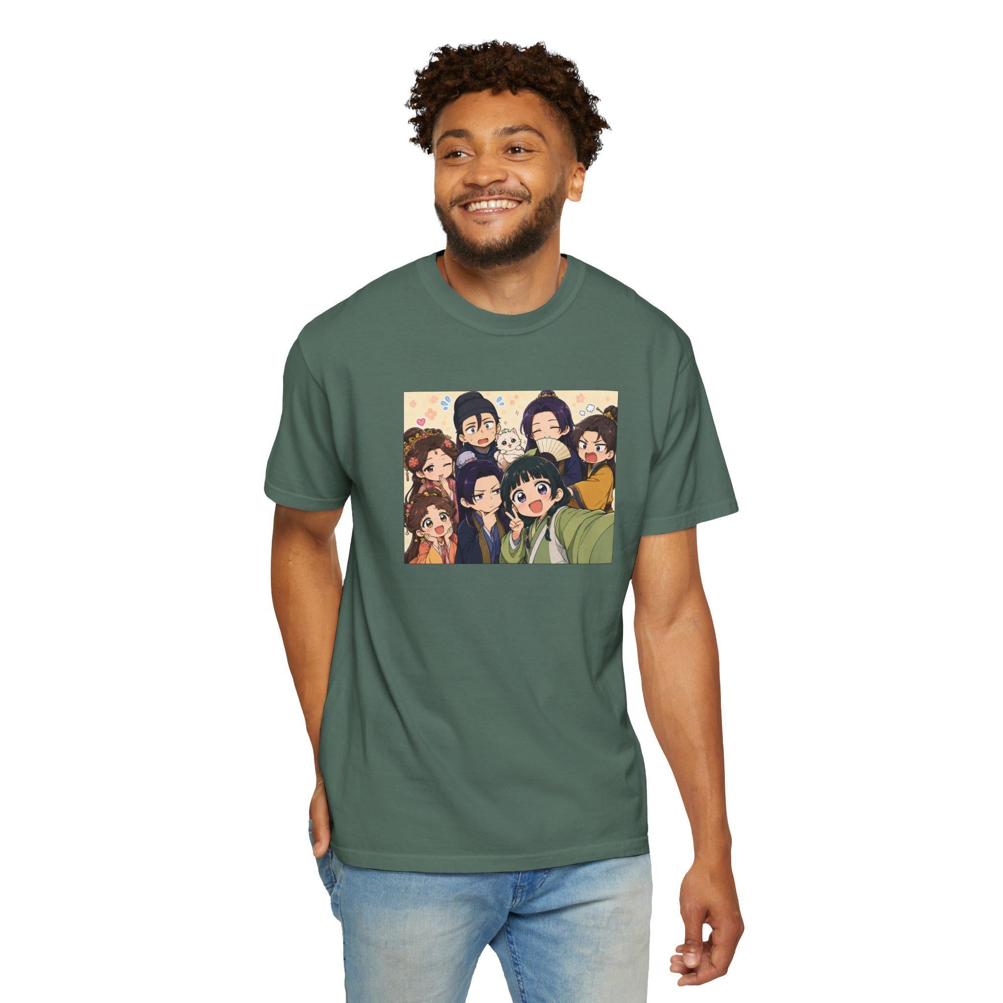 Anime Friends Group Illustration T-Shirt | Garment-Dyed Comfort Colors Tee