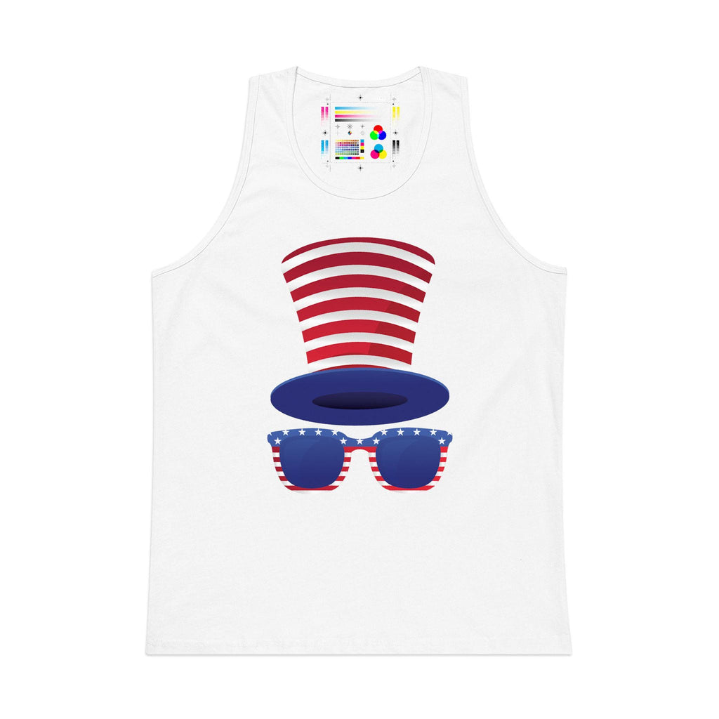 Patriotic Uncle Sam Hat and Sunglasses Tank | 4th of July Tshirt