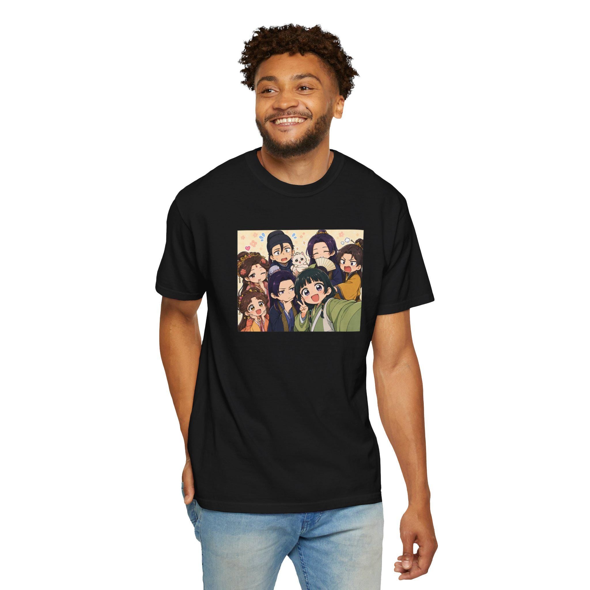 Anime Friends Group Illustration T-Shirt | Garment-Dyed Comfort Colors Tee